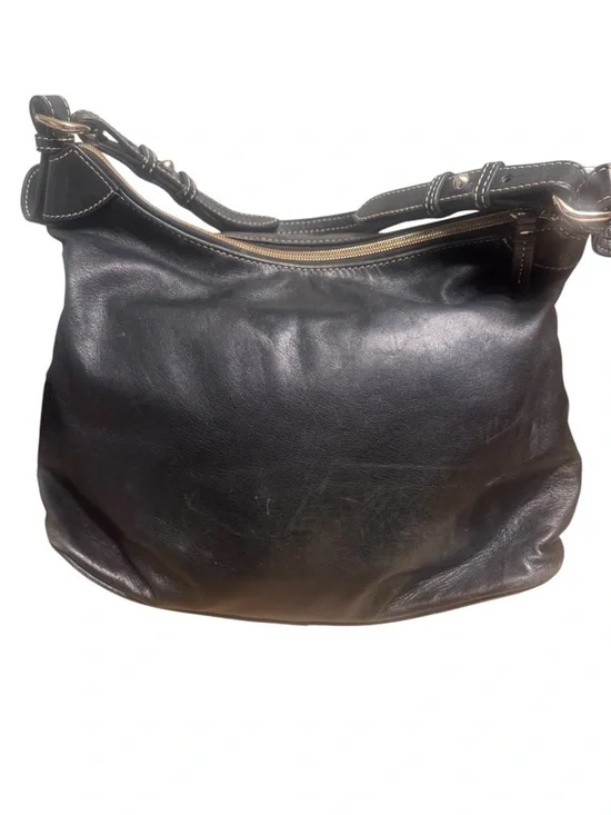 Dooney & Bourke Dark Brown Leather Shoulder Bag with Gold Accent - Picture 2 of 7